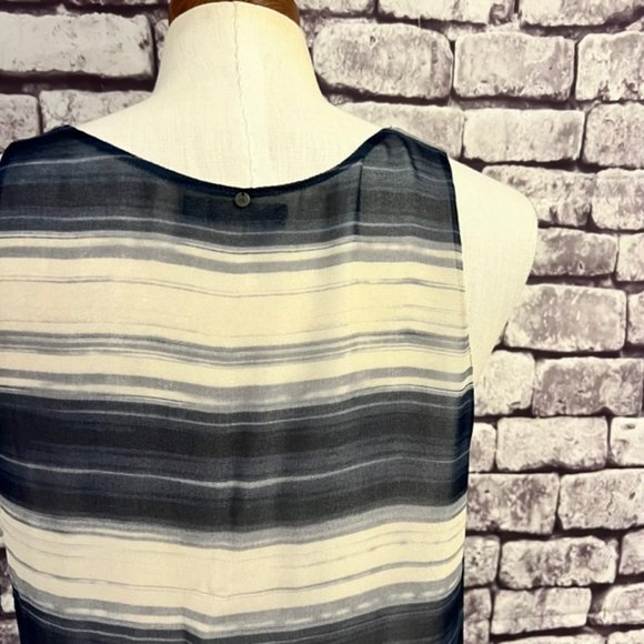 Calvin Klein Jeans NWT Navy & White Sleeveless Blouse Size M - Picture 6 of 8